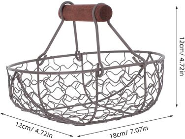 Дротяний кошик для яєць Gatuida для колекціонування Ретро металевий кошик для врожаю, дротяний кошик для зберігання, кухонний органайзер для яєць, фруктів, хліба для дому та вечірки