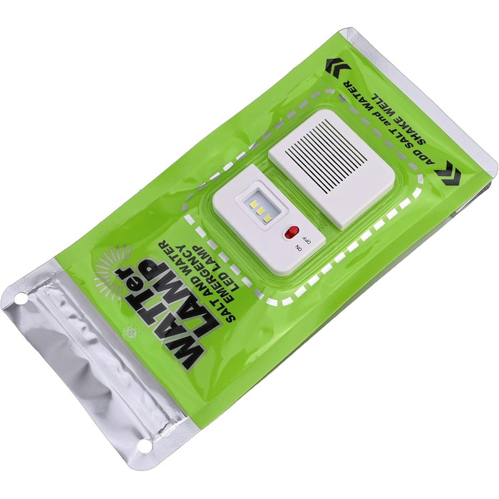 Світлодіодний ліхтар для морської води - не потребує батарейок та зарядки, яскравість 50 люмен, 140 годин роботи, для кемпінгу, надзвичайних ситуацій та використання на свіжому повітрі, 20,3 x 10,2 см, шнурок у комплекті