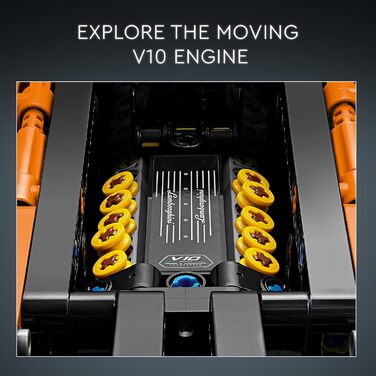 Конструктори для дітей, хлопчиків і дівчаток від 9 років Іграшковий автомобіль Lamborghini з двигуном V10 і рульовим керуванням 42