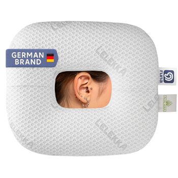 Подушка для пірсингу Lelekka Runa з отвором посередині для полегшення болю у вусі, включаючи 2 чохли. Подушка-пончик з отвором, подушка для зняття тиску.