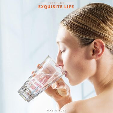 Пластикові стакани Asashizen PC 385 мл набір з 4 шт. , акрилові стакани для пиття, стакани для миття в посудомийній машині, для ді