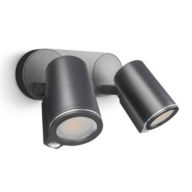 Світильник-прожектор Steinel LED Spot DUO S, антрацит, датчик руху 90, з LED-лампою GU10, можливість кабельного з'єднання, алюміній, 14,95 Вт, ручне керування