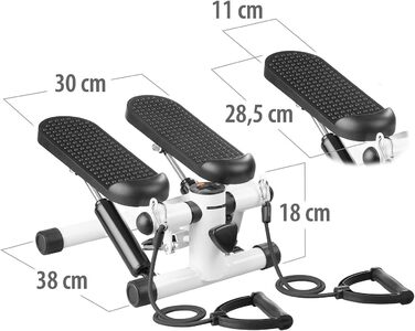 Фітнес-степер PEARL Sports Міні-степер з комп&39ютером, дисплеєм, стрічками опору, макс. 100 кг (фітнес-тренажер, домашній тренажер, що не залежить від погодних умов, мотузка)