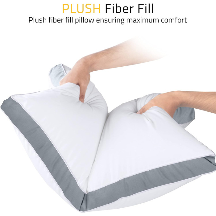 Подушки для сну на боці Utopia Bedding (2 шт.), високоякісні подушки для ліжка, для сну на боці, сіра ластовица, розмір &quotqueen-size&quot, 45,7 x 66 см (UB760-2) сіра &quotqueen-size&quot (2 шт.)