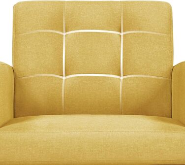 Крісло Yaheetech з підлокітниками, зручне та сучасне, крісло для телевізора, крісло-реклайнер, крісло для вітальні, клубне крісло, диван, вантажопідйомність 136 кг, жовтий колір, поліестерова тканина