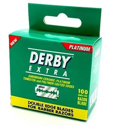 Леза безпечної бритви Derby Extra Double Edge, упаковка із 100 лез