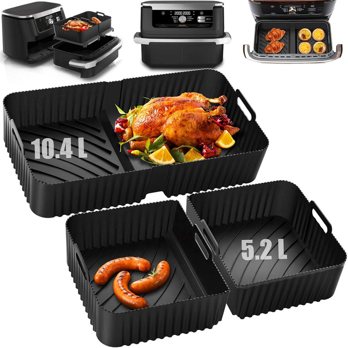 Аерофритюрниця VnkloMes з силіконовою формою для Ninja Foodi AF500EU 10.4 л, фритюрниця з силіконовою формою, багаторазова, аксесуари для силіконової форми для фритюрниці AF500EU