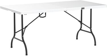 Садовий стіл Casaria 183x76 см, складний, водонепроникний, портативний, пластиковий, садовий, патіо, кемпінг, балконний, розкладний, кемпінговий, фуршетний, білий