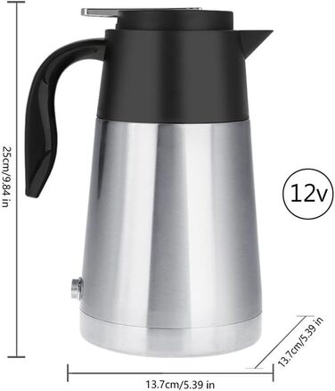 Портативний чайник з нержавіючої сталі для автомобілів, вантажівок, подорожей Чайник з підігрівом води, чашка для швидкого кип'яті