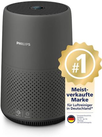 Компактний очищувач повітря Philips Home Appliances серії 800i, 49 м2, фільтр HEPA та активоване вугілля, видаляє з повітря до 99,5 вірусів і аерозолів (1), чорний (AC0850/11)