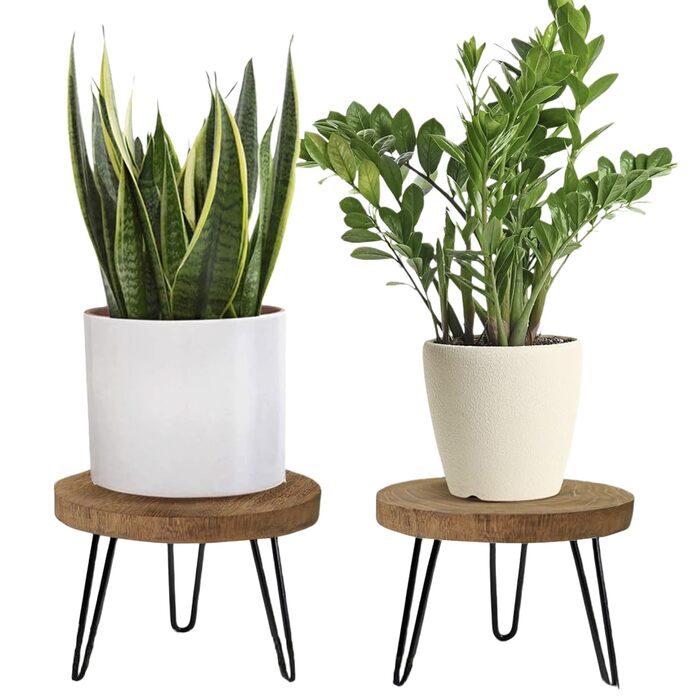 Дерев&39яна підставка для рослин, 25,4 * 17,8 см, кругла підставка для квітів з 3 ніжками, полиця для рослин, стійка для квітів, квітковий табурет, мінімалістична бамбукова підставка для рослин для вітальні, балкону, саду, декору для приміщень/зовнішнього