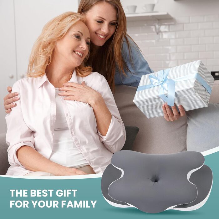 Подушка JINXIA з піни з ефектом пам&39яті для всіх типів сну, ергономічна ортопедична подушка для голови для полегшення болю в шиї та плечах, подушка для шиї зі знімним чохлом, сіра