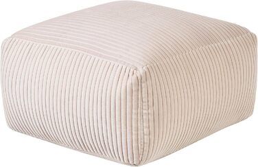 Пуф для сидіння, Табурет, Вельвет, Бежевий, 50 x 50 см, Квадратний, Сучасний, Скандинавський, Mukki