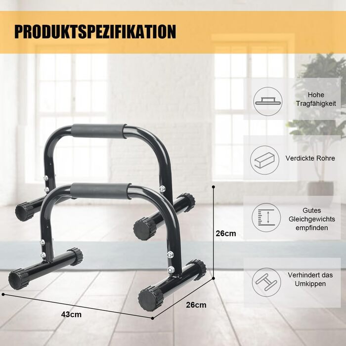Турніри для стійки на руках, Великий турнік для віджимань та віджимань, Нековзні ручки для віджимань, Обладнання для калістеніки для використання в приміщенні та на вулиці, Підходить для домашнього фітнесу та віджимань, Чорний