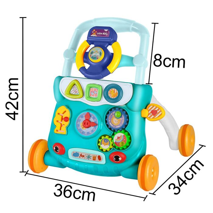 Ходунки для дітей Homewell Baby Walkers, допоміжні засоби для ходьби зі світлом, музикою та дошкою для активності, розвиваючі ходунки із захистом від перекидання, для дітей 624 місяців (зелені)