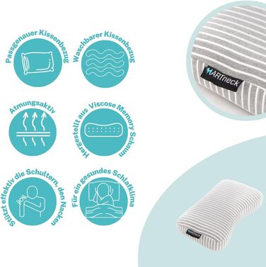 Подушка ОРІГІНАЛЬНА дорожня подушка - ортопедична подушка для підтримки шиї для сну на спині, животі та на боці, ідеальна дорожня подушка