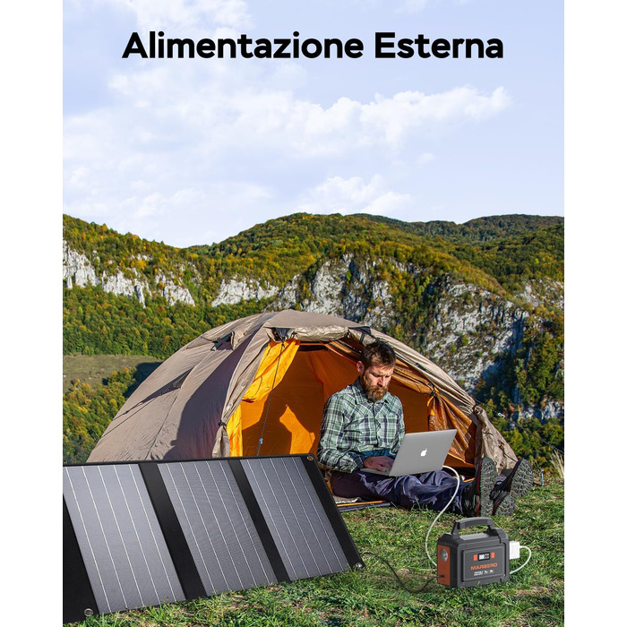 Сонячні генератори MARBERO 150 Вт Кемпінгова батарея 98 Втгод з розеткою 220 В, роз'ємами постійного струму, портами USB, світлодіодом для CPAP на відкритому повітрі, кемпінгу, подорожей, полювання, затемнення