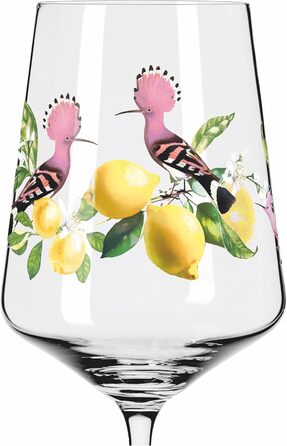 Келих для аперитиву 500 мл - набір 2 - серія Sommertau - для шприца, шприцера - лимонний мотив - зроблено в Німеччині, жовтий, зел