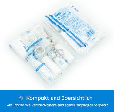 Автомобільна аптечка 2024 ДІЙСНА В ЄВРОПІ згідно StVZO чинний DIN 131642022 СЕРТИФІКОВАНИЙ в т.ч. 2 медичні маски для обличчя апте