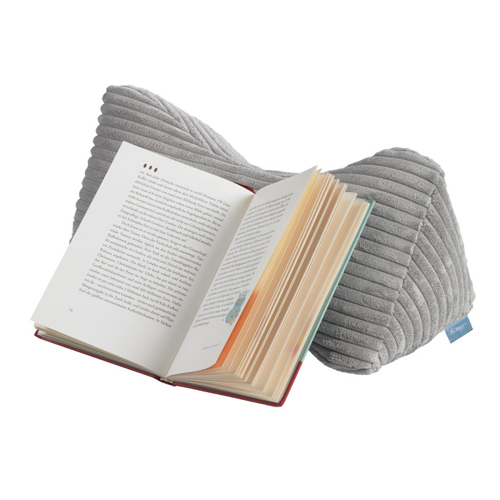 Кістка для читання XDREAM, валик для шиї, подушка для шиї, подушка для читання як подушка для планшета Декоративна подушка 40 x 20 см, опорна подушка, подушка для книги, підставка для книг Сірий