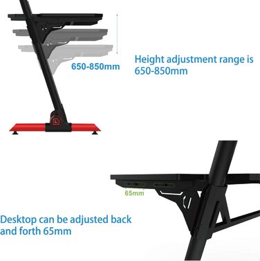 Ігровий стіл HFTEK - Ігровий стіл - Ергономічний ігровий стіл - Комп&39ютерний стіл з RGB-підсвіткою (FA32GBL)