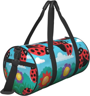 Дорожня сумка-циліндр Краєвид з сонечками, спортивна сумка для чоловіків та жінок, сумка-мішок, спортивна дорожня сумка