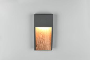 Стічний вуличний LED-світильник Trio Salmon 246960135, литий алюміній, антрацит/імітація дерева, з LED-лампою 11 Вт