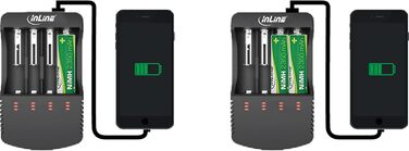 Зарядний пристрій InLine 01287L для літієвих та нікель-кадмієвихнікель-металгідридних акумуляторів з функцією зовнішнього акумулятора (зовнішнього акумулятора)