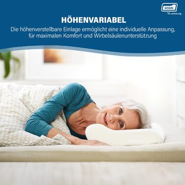 Ортопедична подушка для шиї Sissel Soft Plus Спеціальна в&39язкопружна піна для ідеального комфорту сну Регульована висота М&39який велюровий чохол Ідеально підходить для болю в шиї 5-річна гарантія