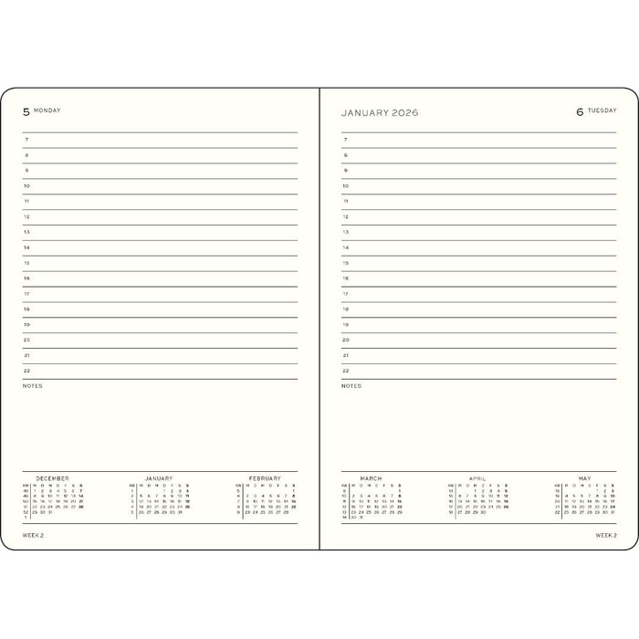 Щоденний календар Master (A4) 2026, чорний, англійська Black Master (A4), 1917 372771