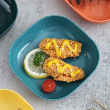 Набір пластикового посуду Kyraton, 20 предметів, небиткі легкі тарілки, чашки, миски, кемпінговий посуд, легко переносити та мити, можна мити в посудомийній машині, для 4 осіб, 1 різнокольоровий