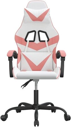 Геймерське крісло, офісне крісло, білий та рожевий, штучна шкіра