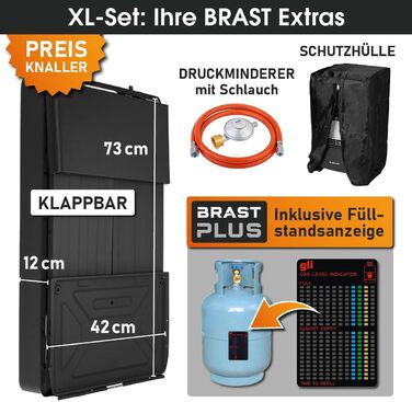 Газовий обігрівач BRAST Керамічний вулкан 4200 Вт 3 режими нагріву У комплекті захисний чохол, регулятор тиску зі шлангом та індикатор рівня заповнення Складаний та портативний Для газових балонів до 15 кг Газовий обігрівач, радіаційний обігрівач