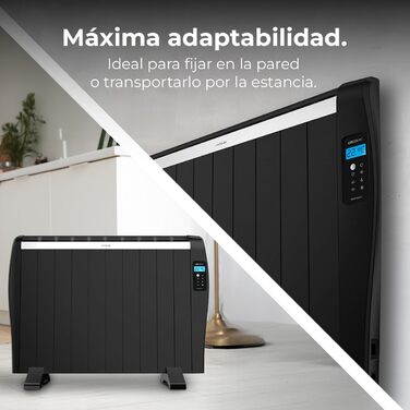 Електричний обігрівач Cecotec ReadyWarm 2100 Thermal Black, 10 секцій, 1500 Вт, з пультом ДК, LCD-дисплеєм, таймером та регулюванням температури, площа обігріву до 20 м