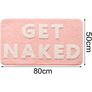 Килимок для ванної кімнати QJHOMO рожево-білий, милий килимок для ванної, нековзний, килимок для ванної, що прається, веселий килимок для ванної, м&39який килимок для душу з мікрофібри, абсорбуючий килимок для ванної кімнати, 50 x 80 см (прямокутний), рож