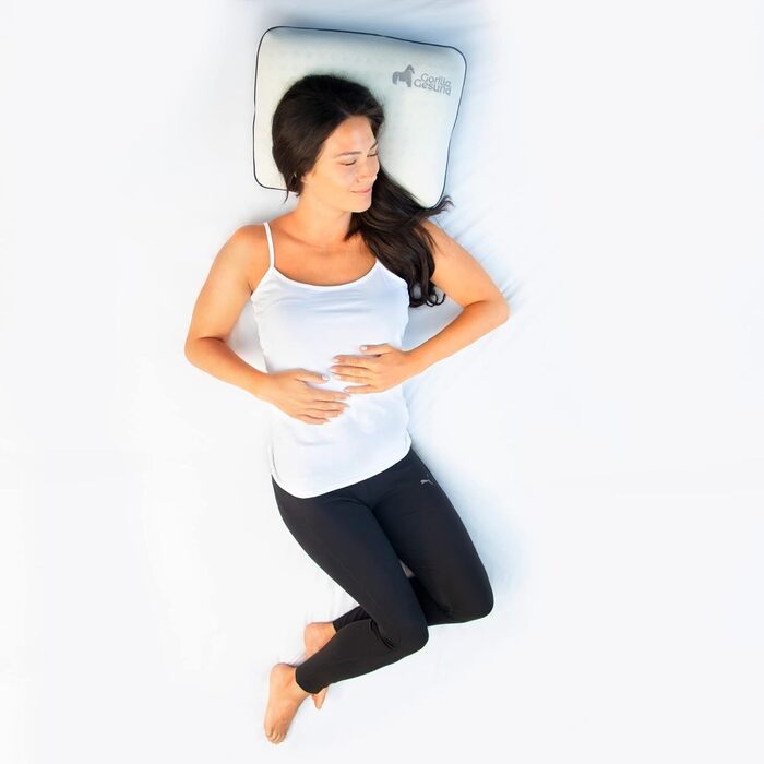 Маленька ортопедична дорожня подушка класу люкс, подушка для голови з піни з ефектом пам&39яті, подушка для підтримки шиї, подушка для сну на боці, ергономічна подушка для шиї, подушка проти хропіння (42x33x11 см) Біла 42 x 33 x 11 см