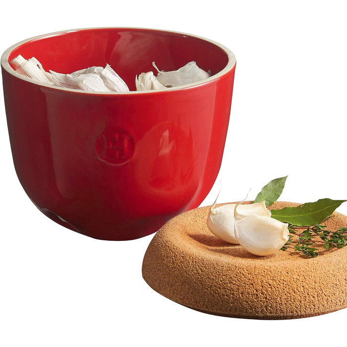 Горщик для часнику Emile Henry EH348763, керамічний, 14,6 x 14,6 x 13,4 см, керамічний, Grand Cru, 14,6 x 14,6 x 13,4 см