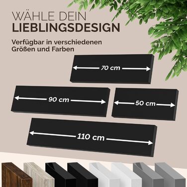 Настінна полиця Casaria, дерев&39яна, чорна, полиця з кронштейном, вантажопідйомність 15 кг, підвісна полиця, кухня, вітальня, коридор, настінна плаваюча полиця, книжкова полиця, плаваюча полиця, матове покриття, 90 см x 90 см, чорний