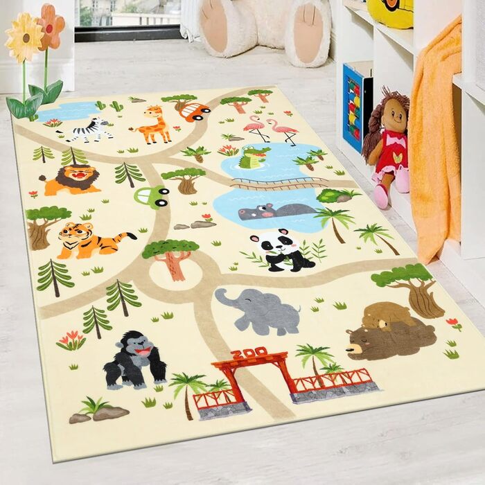 Товстий ігровий килимок дитячий килимок ультра м'який нековзний ігровий килимок, що миється зоопарк тварин дитячий килимок для дів