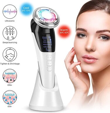 Масажер для обличчя масажер для обличчя, YONGYAO Косметичний пристрій для обличчя масажер для обличчя проти зморшок підтяжка обличчя косметичний пристрій з EMS ION- Фотон гаряче/холодне лікування для антивікових зморшок проти зморшок