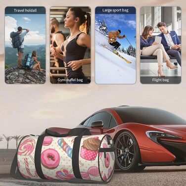 Дорожня сумка Солодка випічка (Roter Panda), кругла, великої місткості, легка та міцна, ідеальний подарунок для подорожей, відпустки, ділових поїздок та іншого, універсальний розмір.