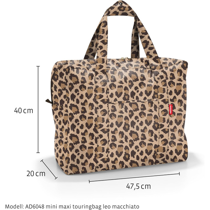Сумка Reisenthel Mini Maxi Touringbag - складна компактна дорожня сумка з функцією кріплення на візок - водовідштовхувальна тканина Leo Macchiato Single