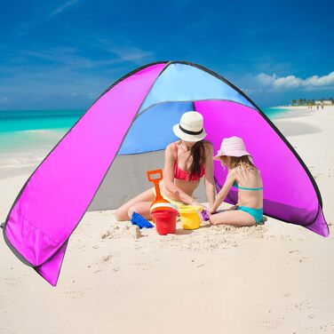 Розкладний пляжний намет із захистом від ультрафіолету, UPF 50, складний пляжний намет для немовлят, вітрозахисний пляжний намет, автоматичний розкладний намет, дитячі пляжні наметки з невеликим розміром упаковки (C-200*130*125)