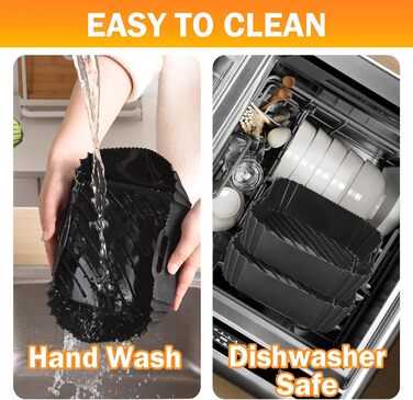 Аерофритюрниця Hivio з силіконовою формою для фритюрниці Cosori 5.5 л xxl/6.4 л, 2 шт. 22 см аксесуари для фритюрниці багаторазова мультипіч силіконова форма для мультипечі Philips XXL/Ninja Speedi