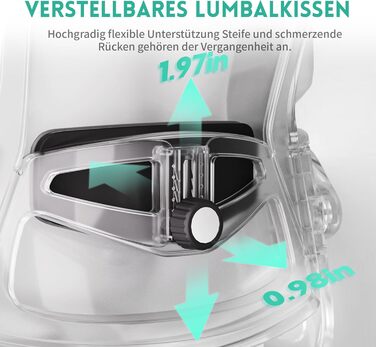 Ергономічне офісне крісло Storeo Imp, велике, сітка / тканина, білий/сірий