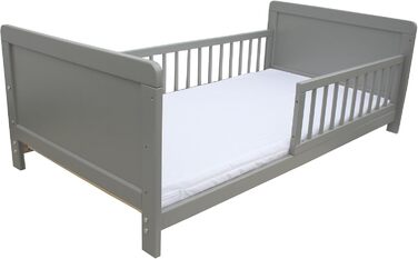 Дитяче ліжко, юніорське ліжко, приліжкове ліжко 140x70 см 3в1 з матрацом, сіре