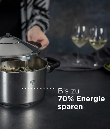 Скороварка/пароварка DUROMATIC Inox з бічною ручкою, індукційна, нержавіюча сталь, срібляста, 8 л/22 см