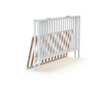 Складане дерев&39яне дитяче ліжко 60x120 см з матрацом Біле FLEX Складане дитяче ліжко 3 рівні регулювання висоти Компактне Портативне Складане Економія місця