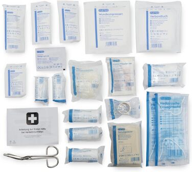 Автомобільна аптечка 2024 ДІЙСНА ДЛЯ ЄВРОПИ згідно StVZO чинний DIN 131642022 СЕРТИФІКОВАНИЙ вкл. 2 медичні маски для обличчя апте