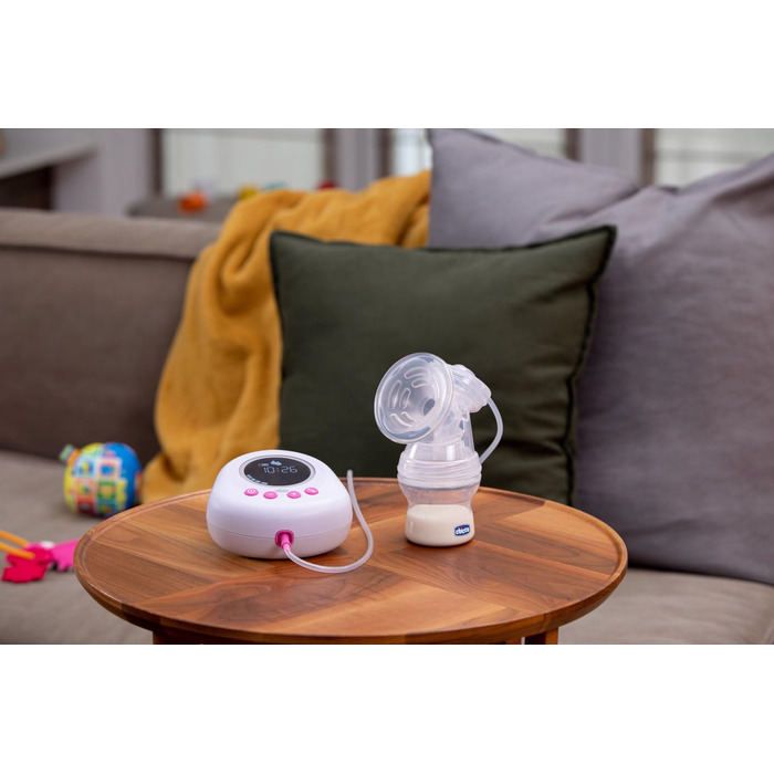 Електричний молоковідсмоктувач Chicco з фазами стимуляції та екстракції, 10 рівнів інтенсивності, зручний і швидкий, ергономічної